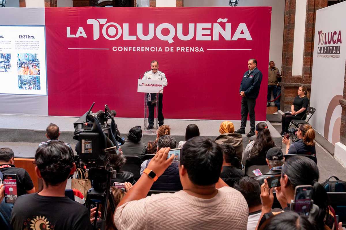 Gobierno de Toluca en conferencia de prensa.
