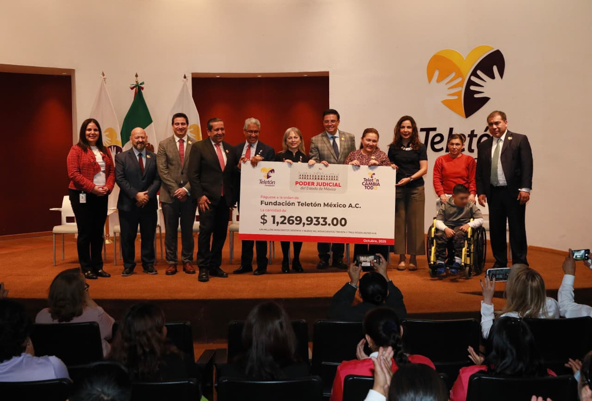 PJEdomex entrega más de 1.2 millones de pesos al Teletón en muestra de solidaridad