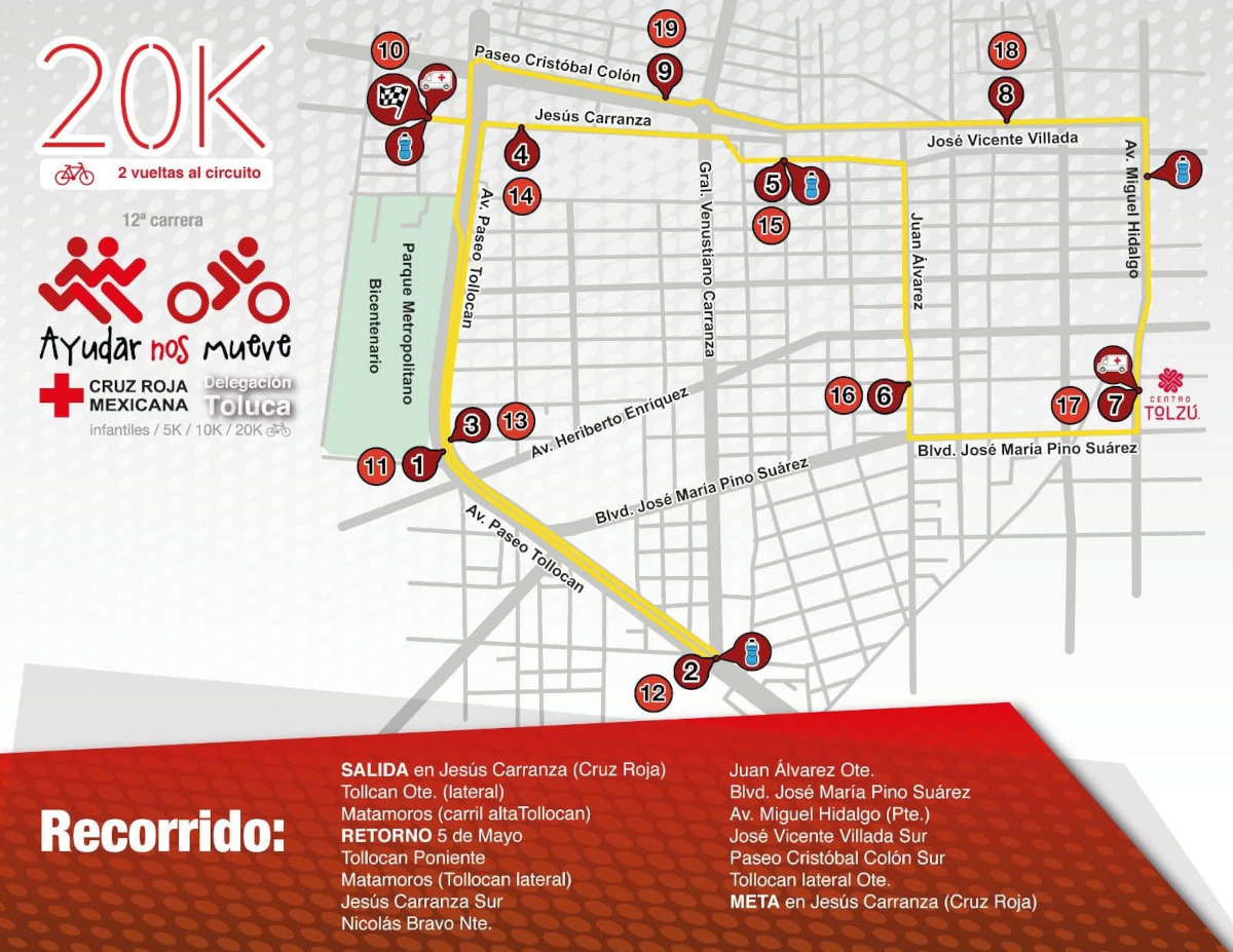 Toluca anuncia cortes viales este domingo por la Mexivía Recreativa y la carrera “Ayudar Nos Mueve”