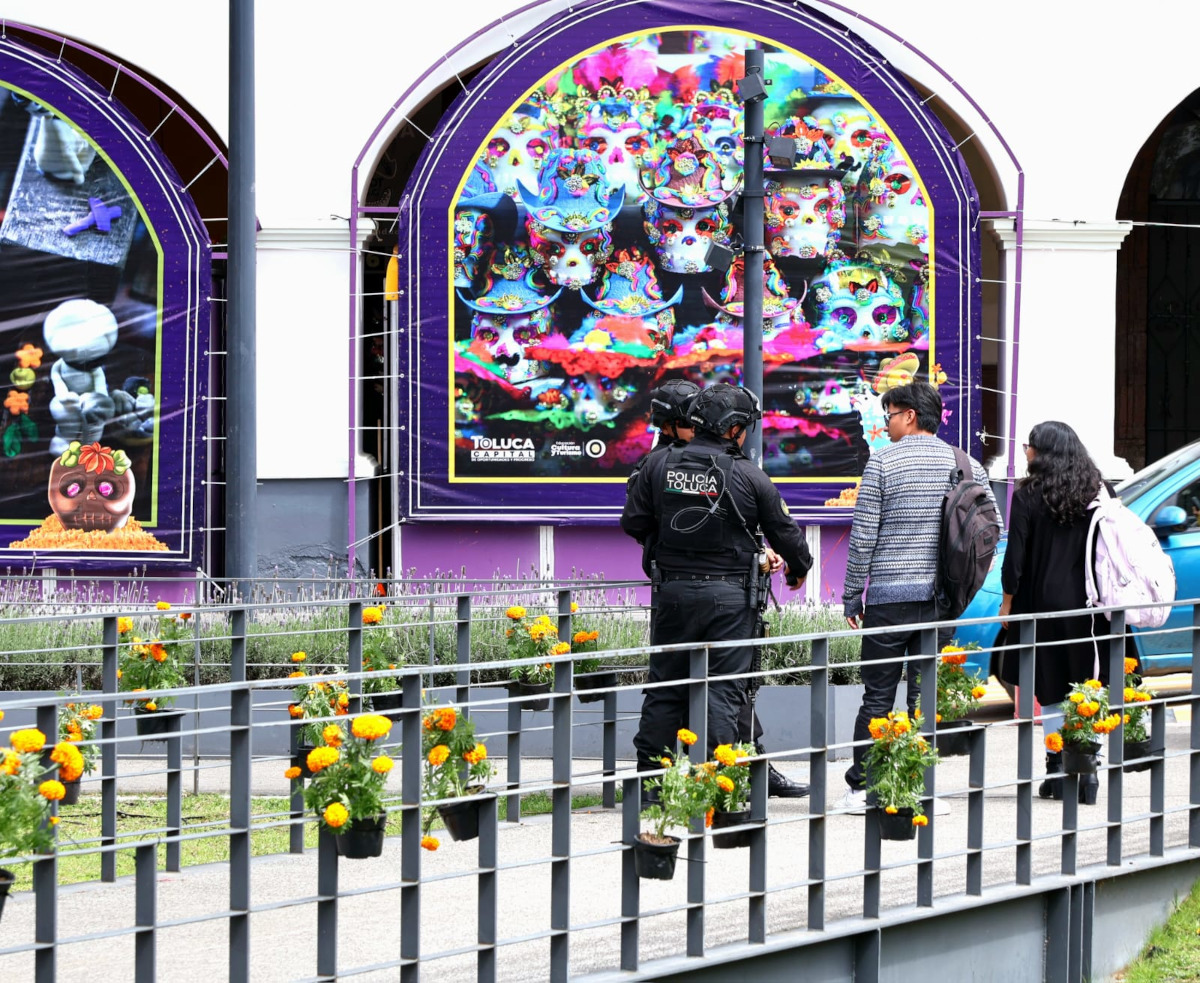 Vigilancia en Toluca durante la Feria y Festival Cultural Alfeñique 2025.