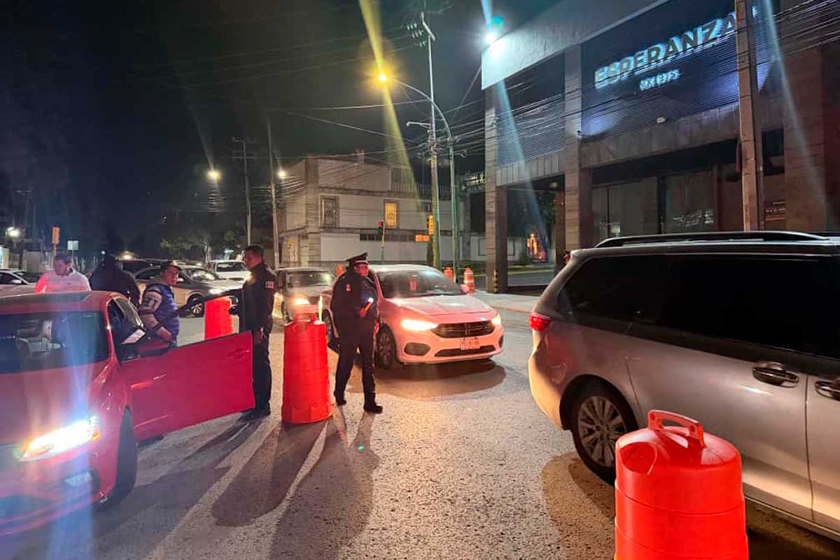 Operativo "Conduce Sin Alcohol" en Toluca.