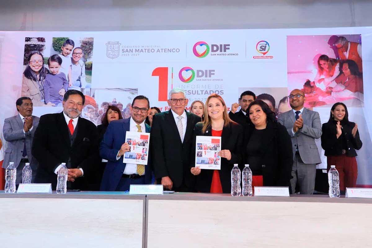 Rinde informe el Presidente Honorario del DIF San Mateo Atenco; destacan avances en atención social y salud comunitaria