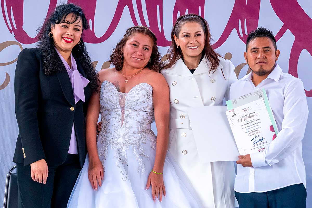 Triunfó el amor en Toluca, con 500 parejas que dieron el Sí en Bodas Comunitarias este 2025