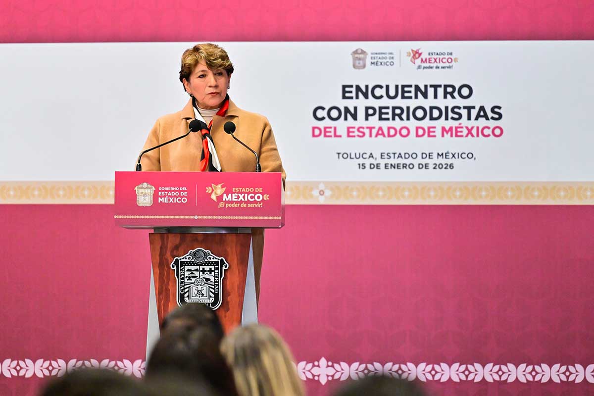 Gobernadora Delfina Gómez se reúne con periodistas y anuncia 2026 como el Año de las Obras en el Edoméx