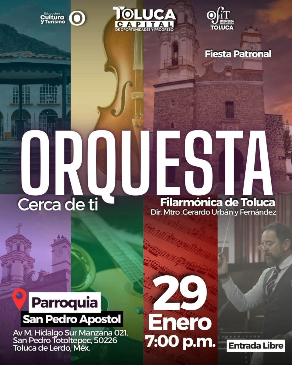 La Orquesta Filarmónica de Toluca ofrece conciertos gratuitos este 2026.