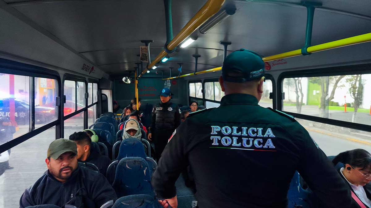 Blindan transporte público en Toluca con operativo “Pasajero Seguro”