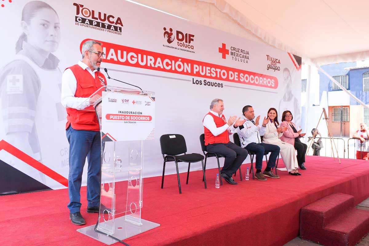 Inaugura Cruz Roja Toluca y el ayuntamiento municipal el puesto de socorros "Los Sauces".