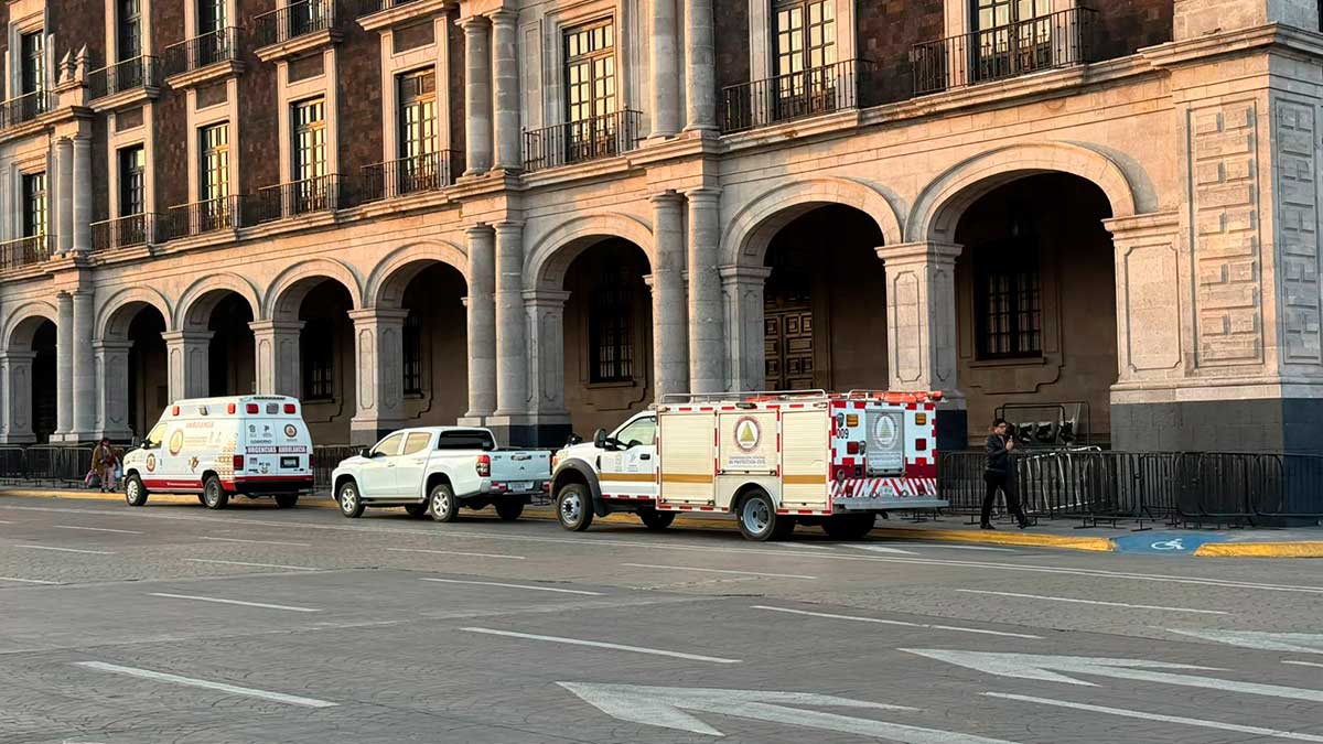 Desalojo de emergencia de Palacio de Gobierno del Estado de México.