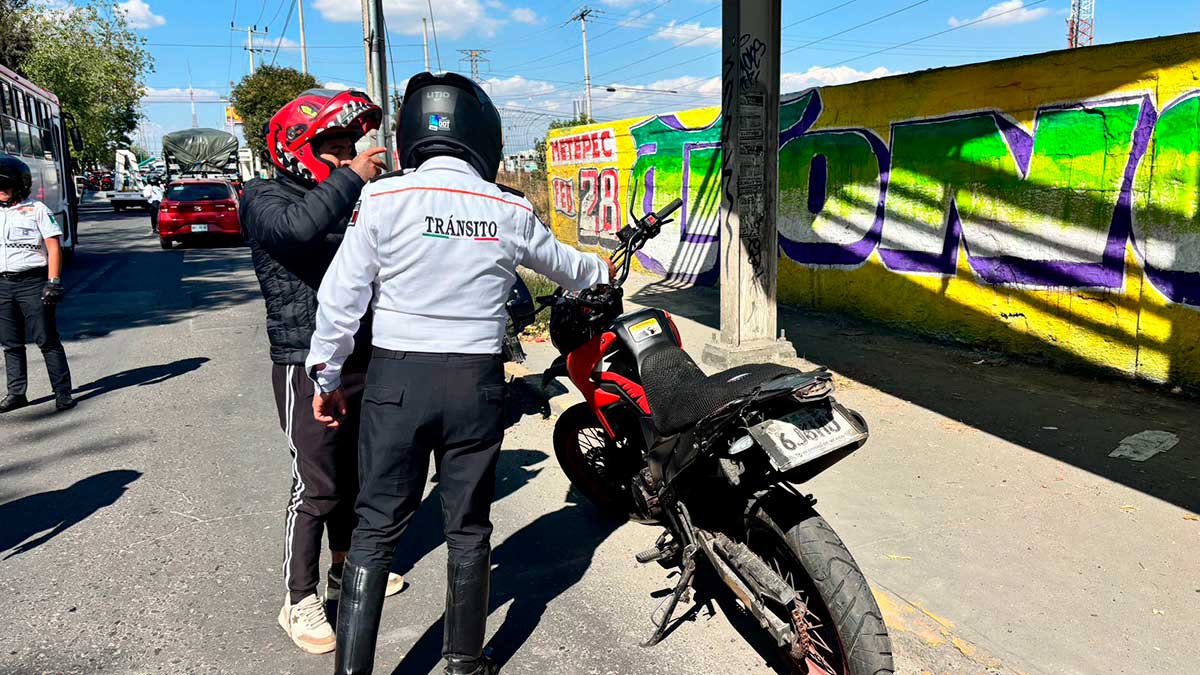 Operación del Programa Moto Segura en Toluca.