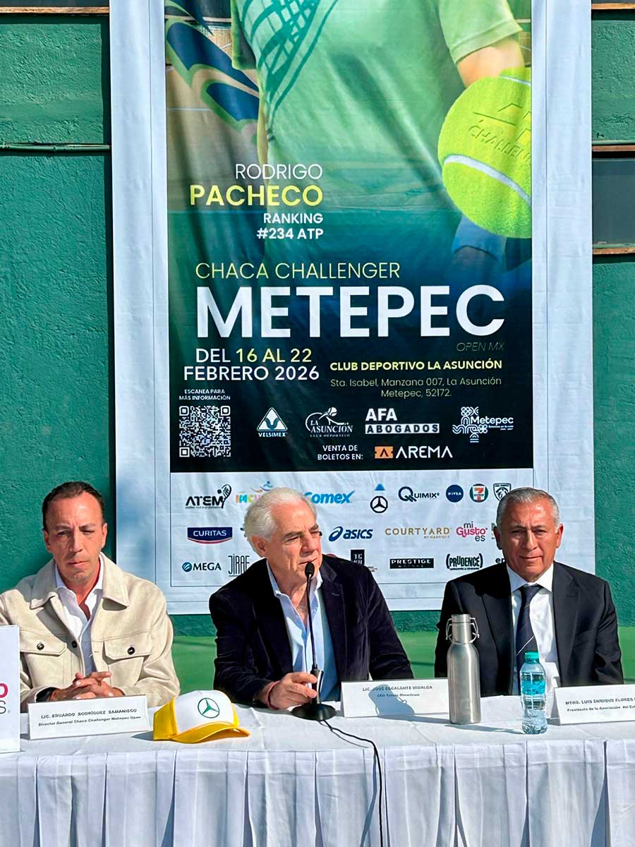 el gobierno de Metepec invita al Challenger Metepec Open.