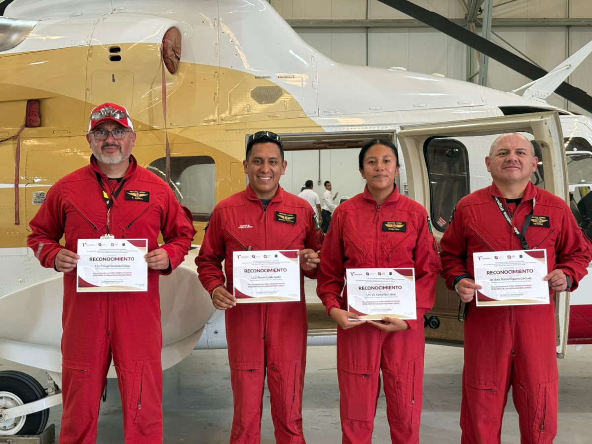 EdoMéx capacita a 115 especialistas de Guanajuato y Tamaulipas en evacuación aeromédica