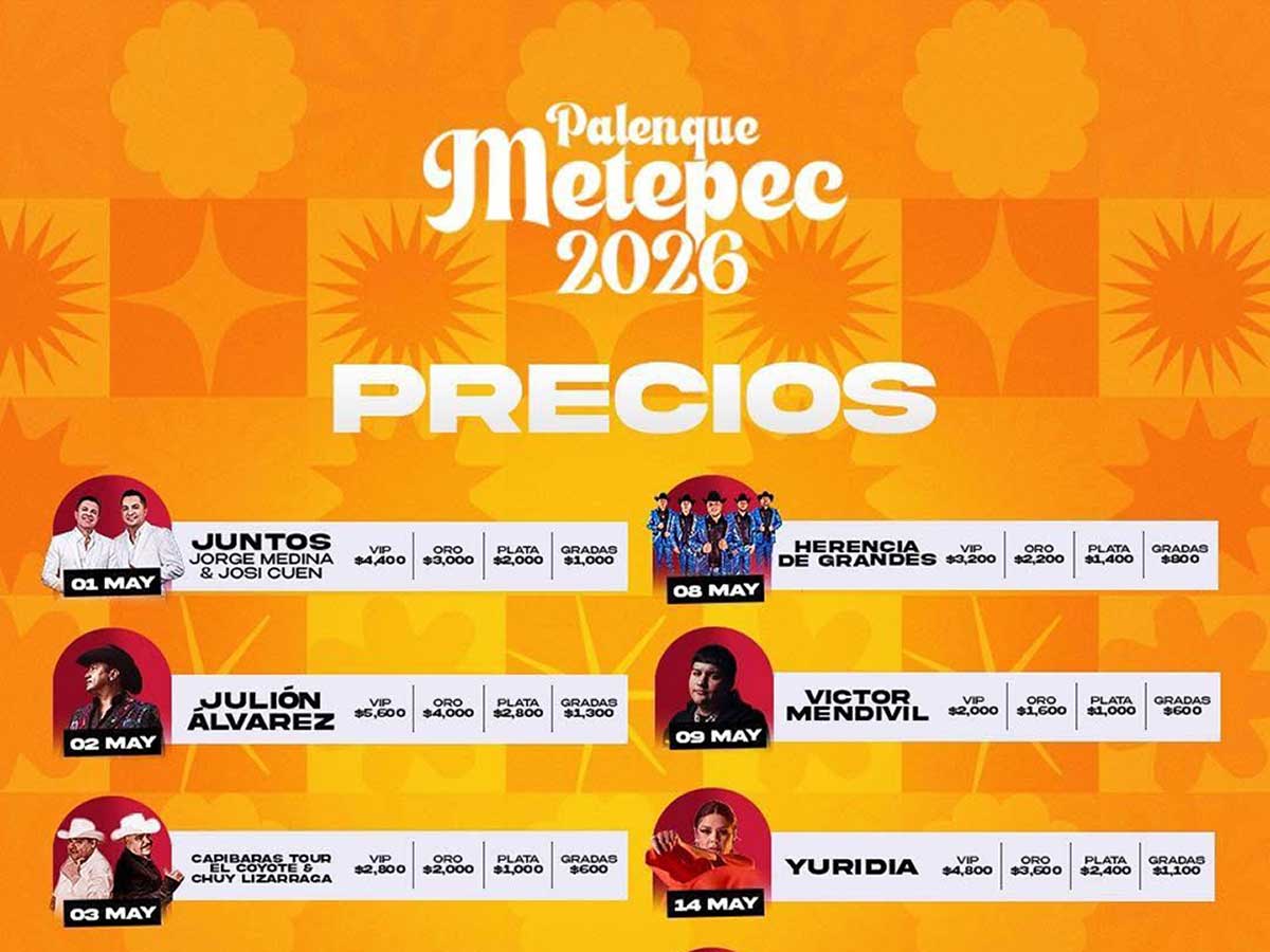 Presentan cartel del Palenque de la Feria San Isidro Metepec 2026; inicia venta de boletos con largas filas en Toluca