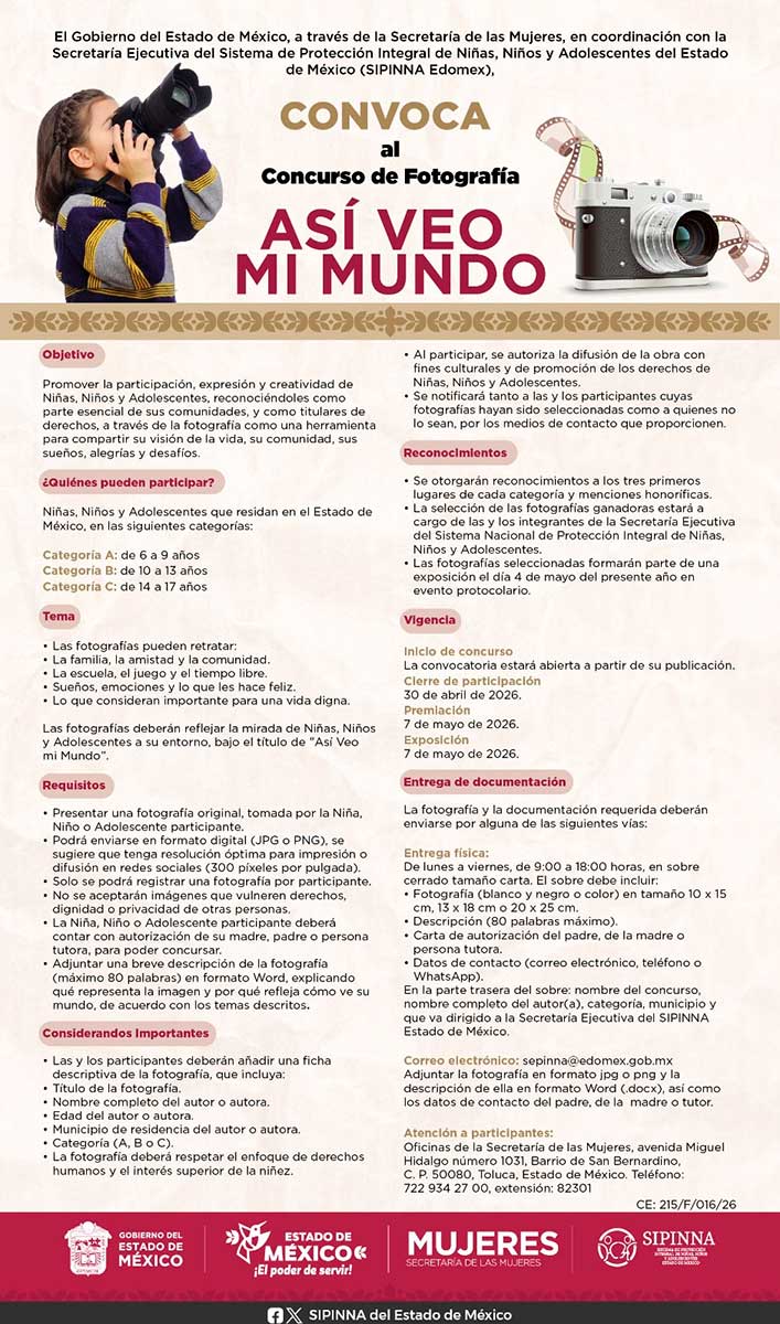 Convocatoria a concurso de fotografía.