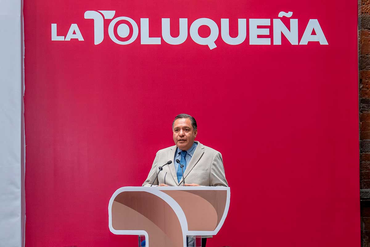 Conferencia mañanera del ayuntamientode Toluca.