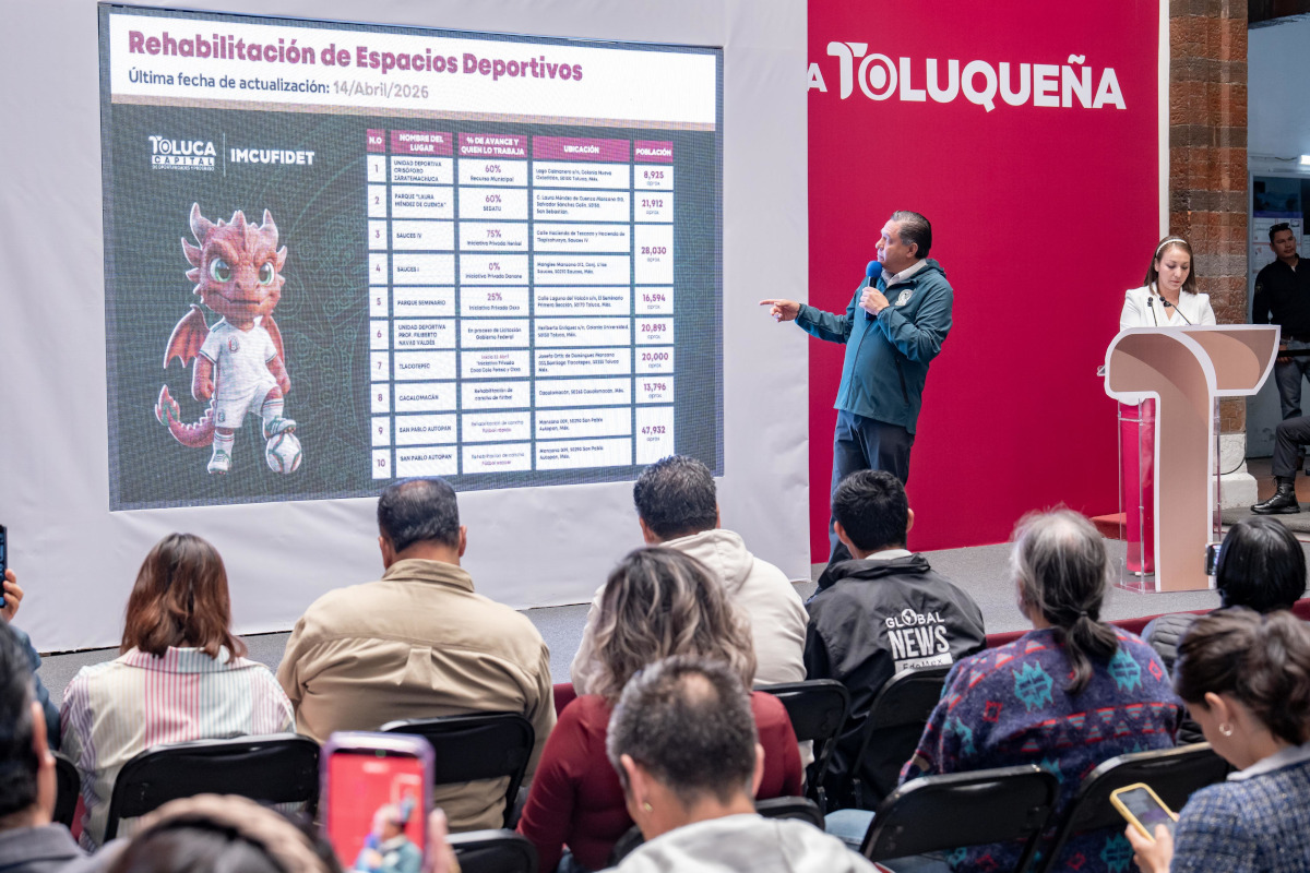 Toluca rehabilita espacios públicos.