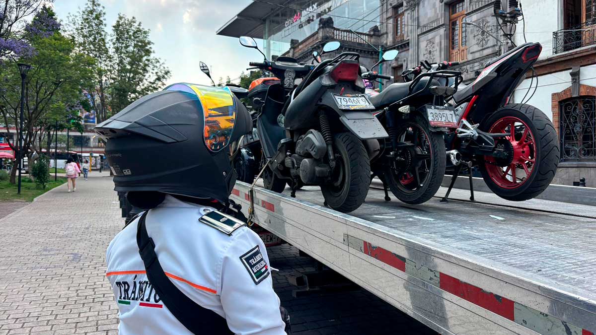Toluca refuerza operativo “Moto Segura”; recupera motocicletas robadas y envía 30 unidades al corralón