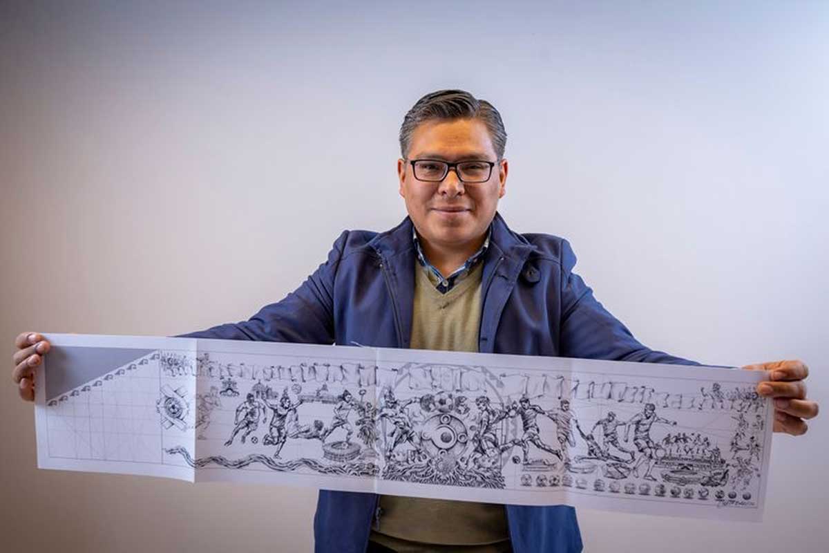 El muralista de la UAEMéx que conquistó un Récord Guinness con un homenaje monumental al futbol