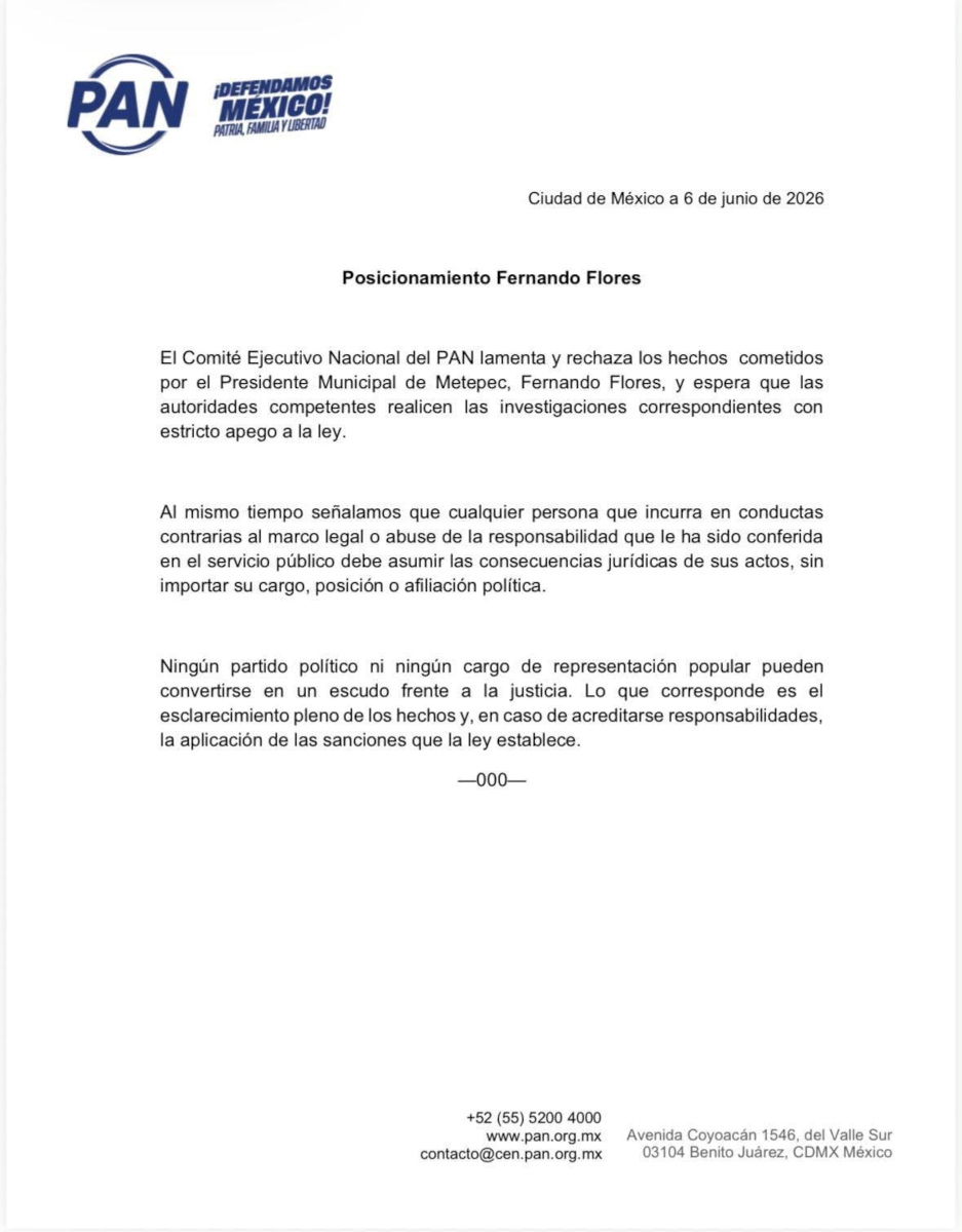 PAN nacional pide investigar acciones de Fernando Flores fernández en el Club La Asunción.