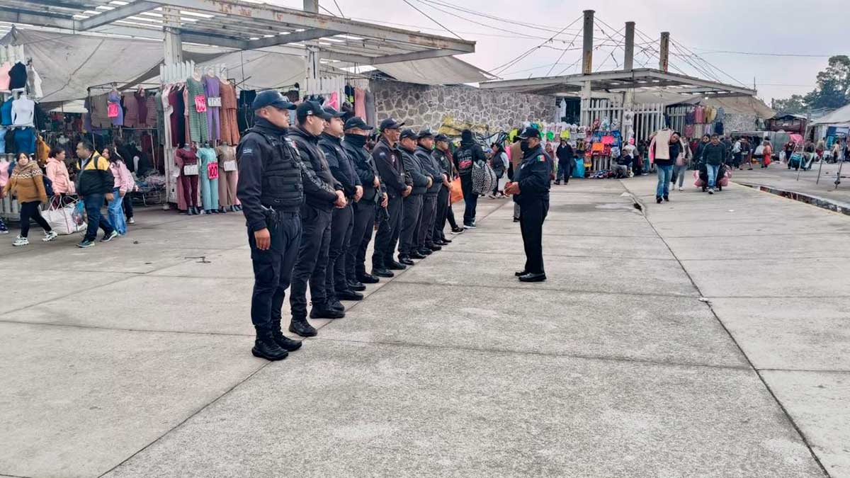 Dispositivos de seguridad de gobierno de Toluca en el mercado Aviación-Autopan.
