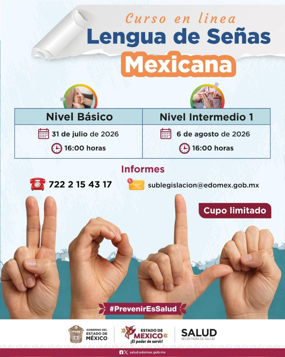 Gobierno del Edomex abre inscripciones para aprender Lengua de Señas Mexicanas.
