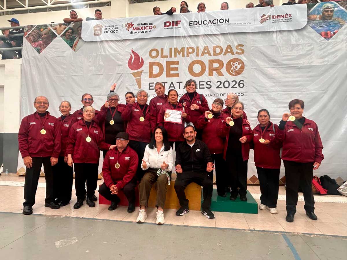 Adultos mayores delDIF Toluca participan en la Olimpiada de Oro.