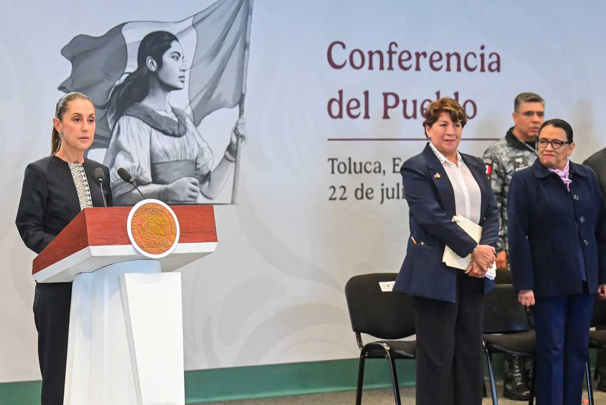 Delfina Gómez destaca la colaboración den el gobierno federal.