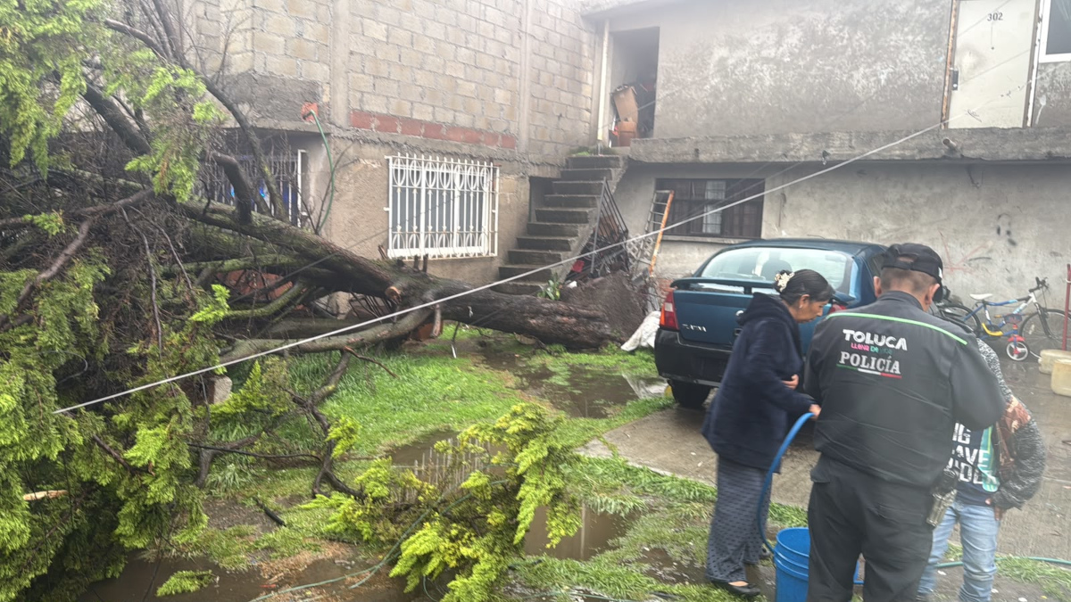 El gobierno de Toluca atiende emergencias por lluvias.
