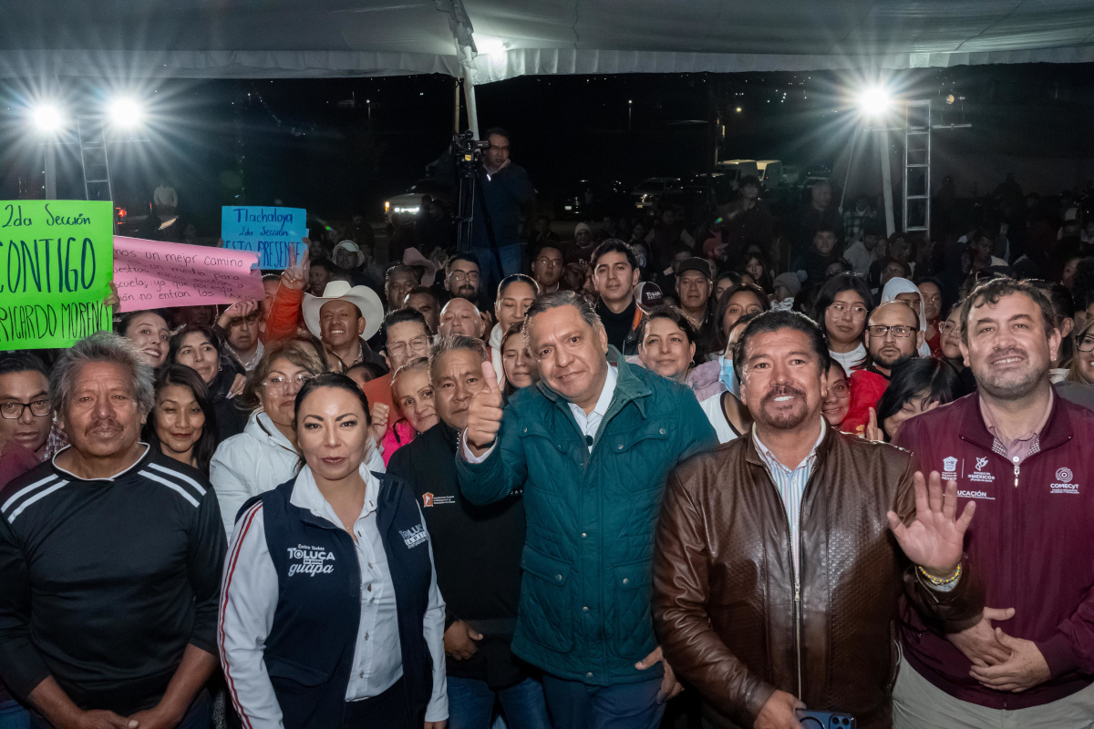 Ricardo Moreno lleva luz a comunidades olvidadas del norte de Toluca y rompe años de rezago