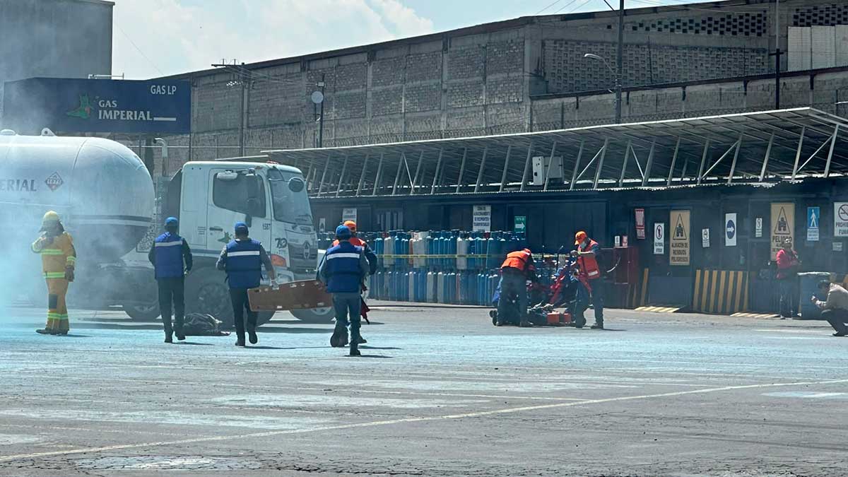 Simulacro de accidente químico en Toluca.