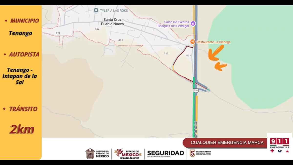 Habitantes de Tenango del Valle cierran la vía a Ixtapan de la Sal.