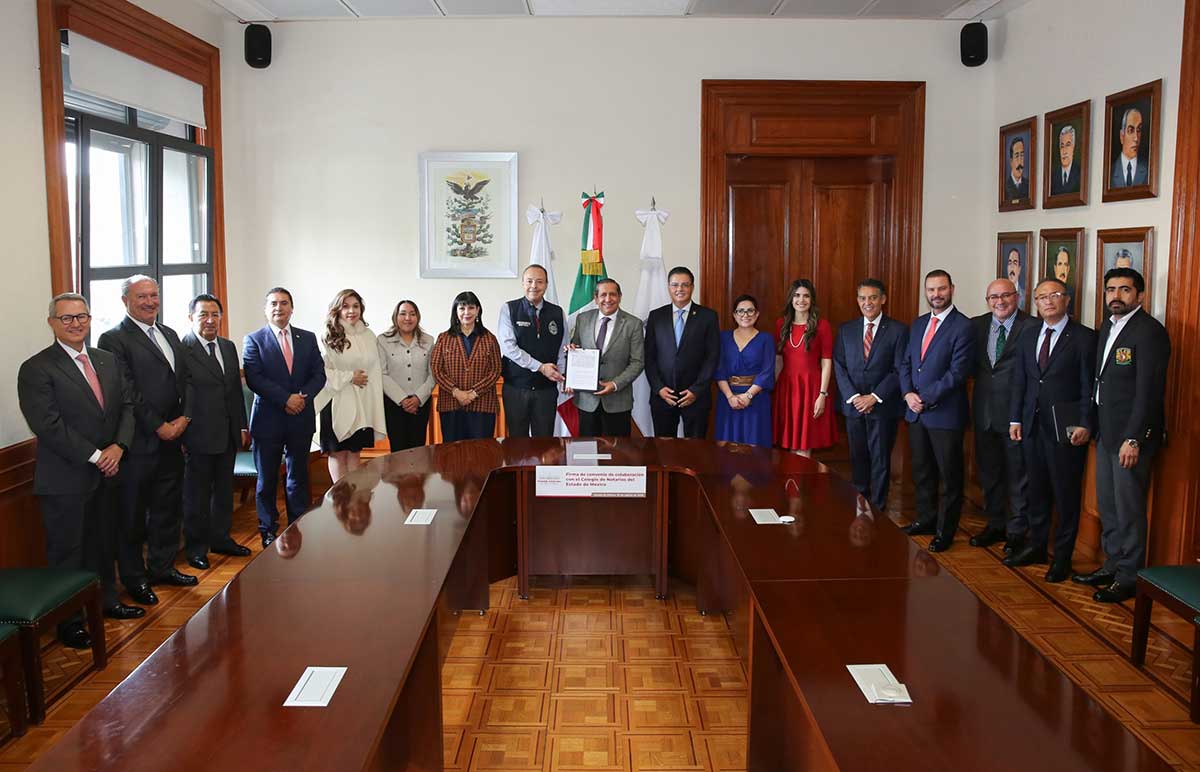 Firma de convenio del Poder Judicial con el Colegio de Notarios del Edoméx.