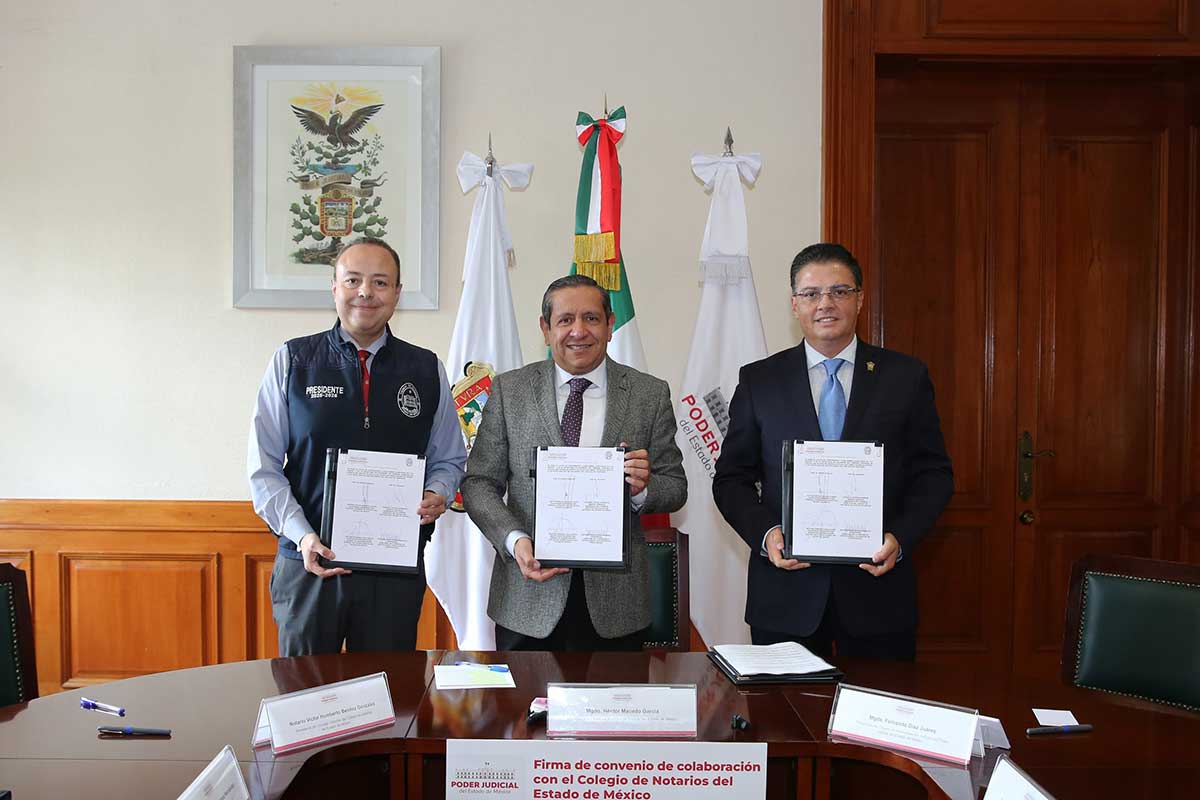 Poder Judicial Edomex y Colegio de Notarios firman convenio contra la corrupción