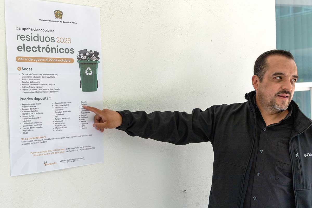 UAEMéx impulsa cultura ambiental con campaña de acopio de residuos electrónicos