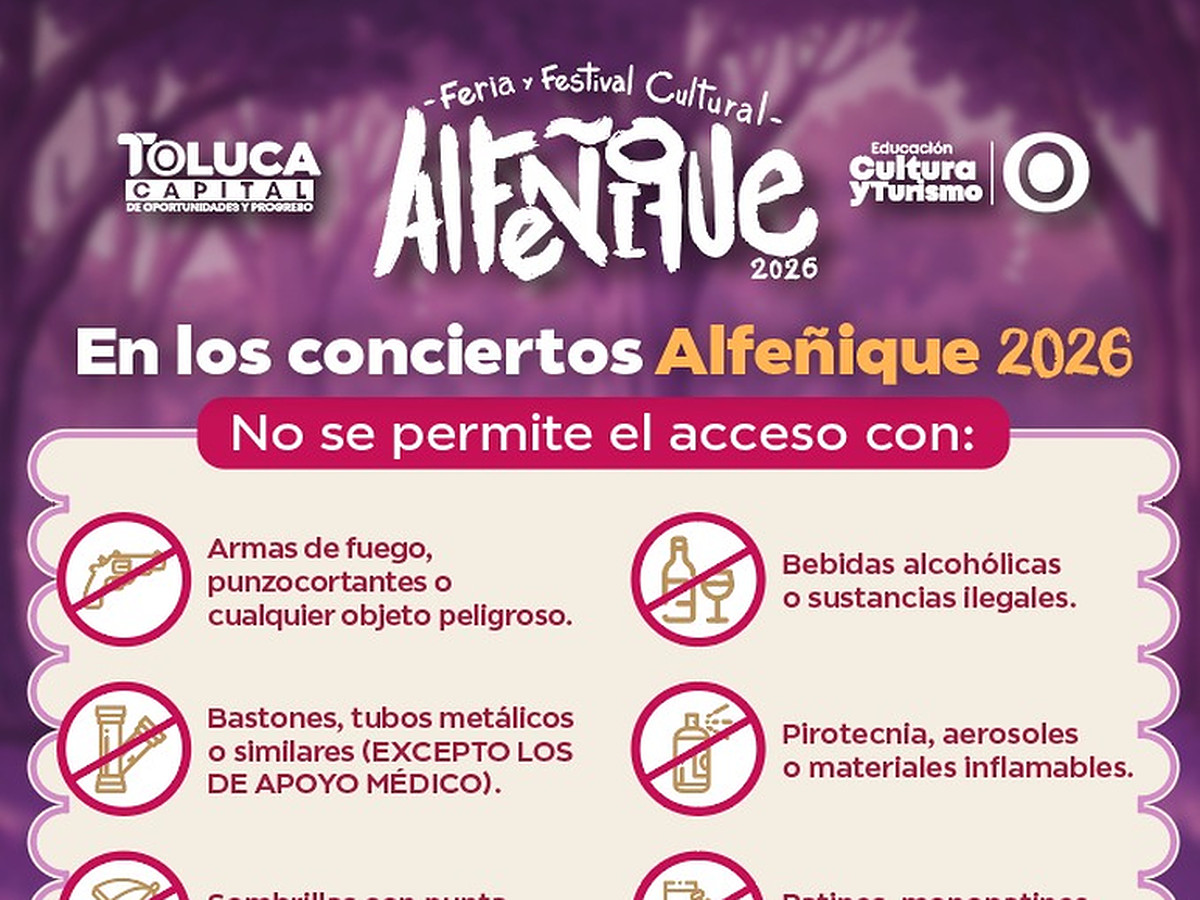 Indicaciones para disfrutar los conciertos de Toluca del festival del Alfeñique 2026.
