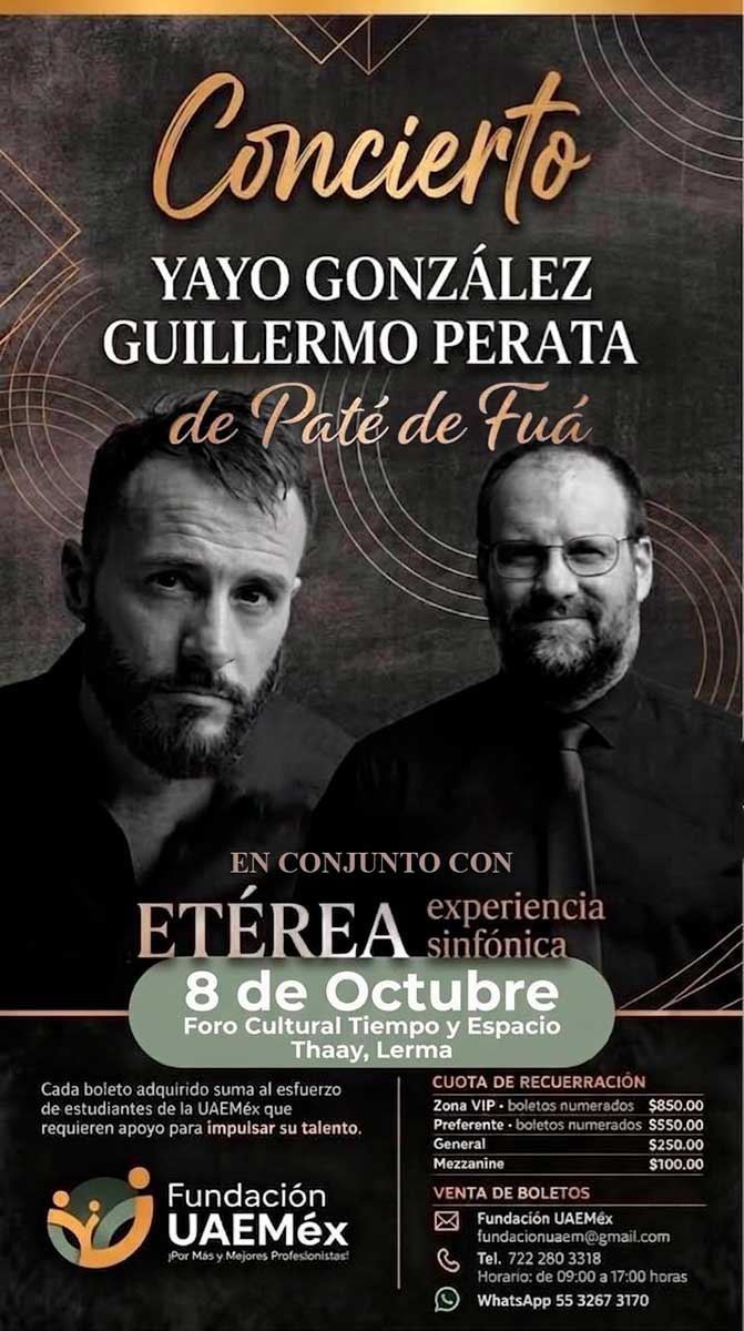 Fundación UAEMéx invita a concierto a favor de estudiantes.