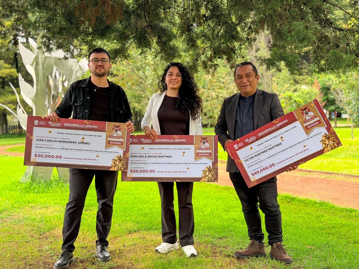 Premian a ganadores del concurso de fotografía sobre espacios públicos del Edomex